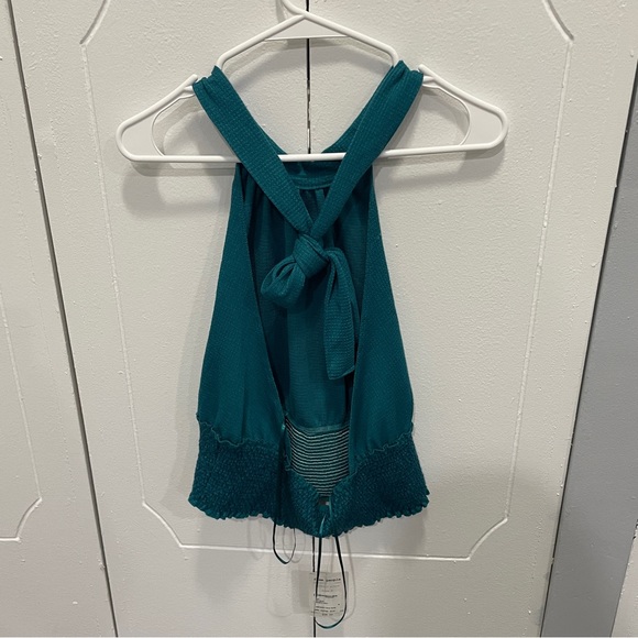 NWT Free People Green Beverley Halter Top - Picture 4 of 10